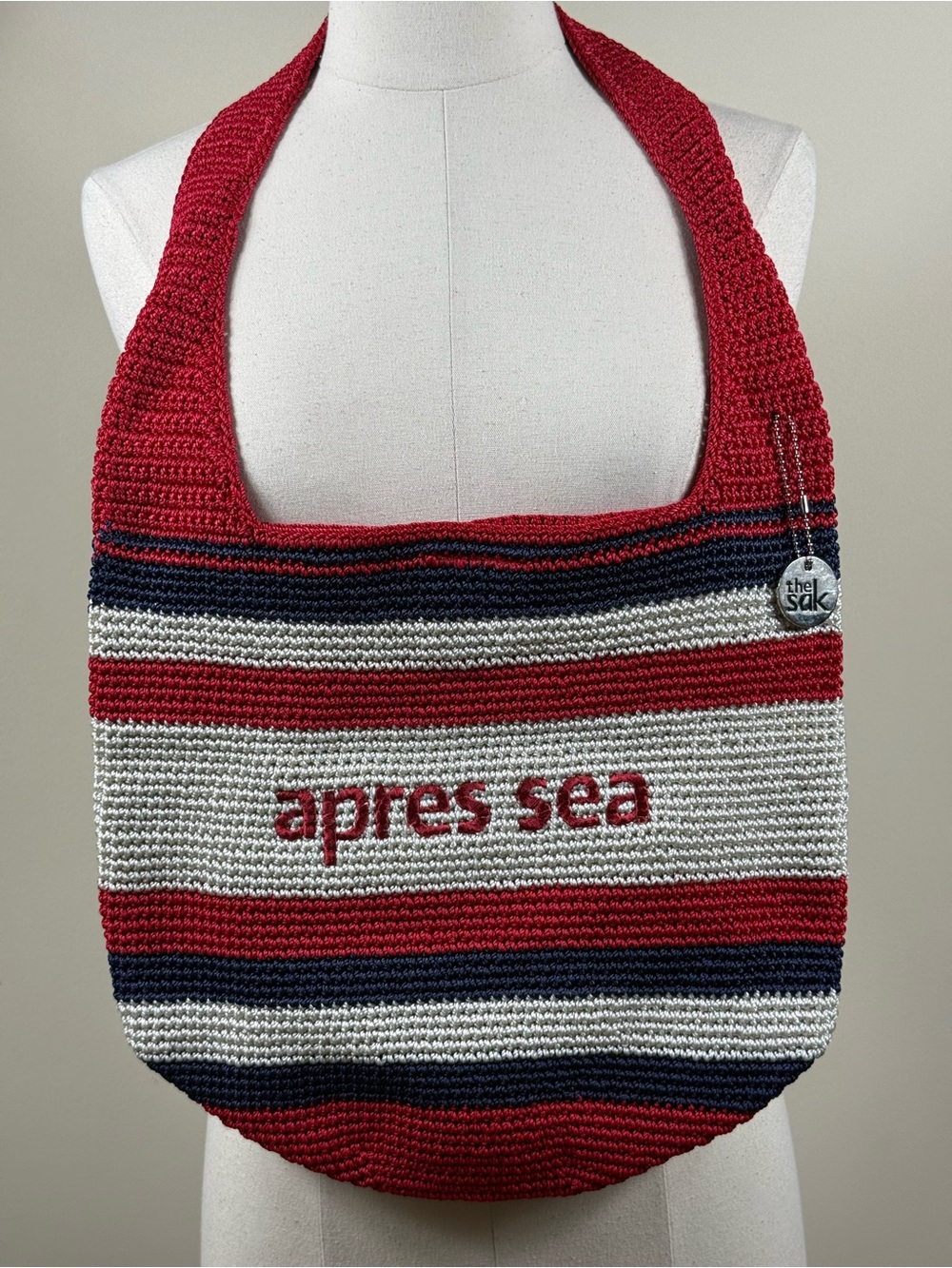 The Sak Hand-Crochet "Apres Sea" Striped Hobo Bag NWOT